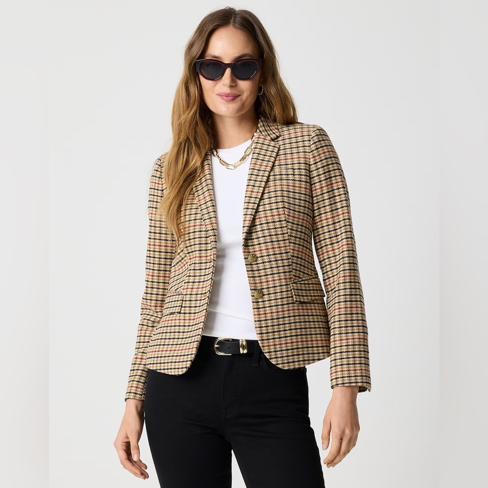 NWT J.Crew Herringbone Wool Schoolboy Blazer - Picture 3 of 4